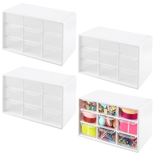 SINJEUN 4 Stück Bastelbox Aufbewahrung mit 9 Schubladen, Sortierbox Organizer Box Schubladenbox für Schreibtisch, Büro SINJEUN 4 Stück Bastelbox Aufbewahrung mit 9 Schubladen, Sortierbox Organizer Box Schubladenbox für Schreibtisch, Büro von SINJEUN