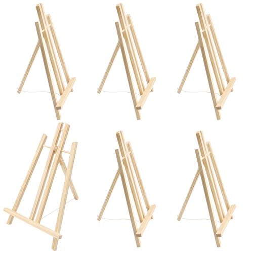 SINJEUN 6 Stück Tischstaffelei Holz 40 x 24 cm, Staffelei Klein aus Holz für Display, Deko SINJEUN 6 Stück Tischstaffelei Holz 40 x 24 cm, Staffelei Klein aus Holz für Display, Deko von SINJEUN