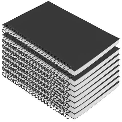 SINJEUN 8 Stück A5 Notizbuch Spirale, 60 Seiten/30 Blatt Notizblock Blanko, Notizbücher Zeichenblock Notizheft A5 Skizzenblock zum Schreiben, Skizzieren, zu Hause, im Büro von SINJEUN