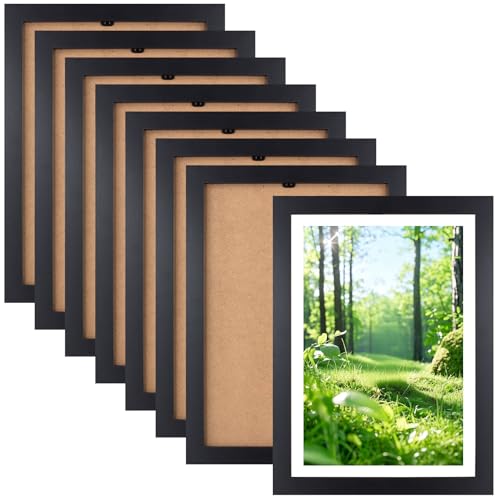 SINJEUN 8er Set Bilderrahmen A4 Schwarz, Fotorahmen Holz, Holz Rahmen für Fotos SINJEUN 8er Set Bilderrahmen A4 Schwarz, Fotorahmen Holz, Holz Rahmen für Fotos von SINJEUN