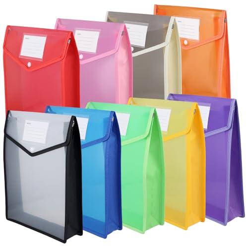SINJEUN 9 Stück Dokumententasche A4, Dokumentenmappe Kunststoff, 9 Farben Sammelmappe Mappen für Zuhause, 33 x 25 x 6 cm, Büro, Weiß, Blau, Grün, Gelb, Lila, Rot, Rosa, Grau, SINJEUN 9 Stück Dokumententasche A4, Dokumentenmappe Kunststoff, 9 Farben Sammelmappe Mappen für Zuhause, 33 x 25 x 6 cm, Büro, Weiß, Blau, Grün, Gelb, Lila, Rot, Rosa, Grau, von SINJEUN