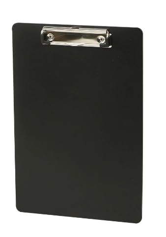 SINJEUN Kleine Klemmbretter, 10,2 x 15,2 cm, Schwarz, Memo-Klemmbrett mit Profilclip, Mini-Kunststoff-Klemmbrett für Notizblöcke, Quittungen, Tickets, 30 Stück von SINJEUN