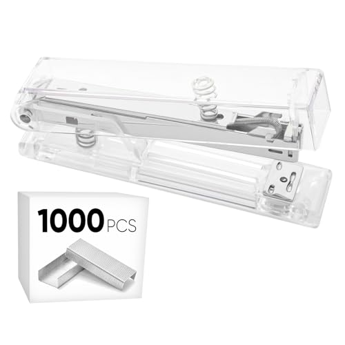 Büro-Schreibtischhefter mit 1000 Heftklammern 24/6, transparent, transparent, langlebig, Acryl, modische Form, für Büro, Zuhause, Schule pST20S Büro-Schreibtischhefter mit 1000 Heftklammern 24/6, transparent, transparent, langlebig, Acryl, modische Form, für Büro, Zuhause, Schule pST20S von SINORS