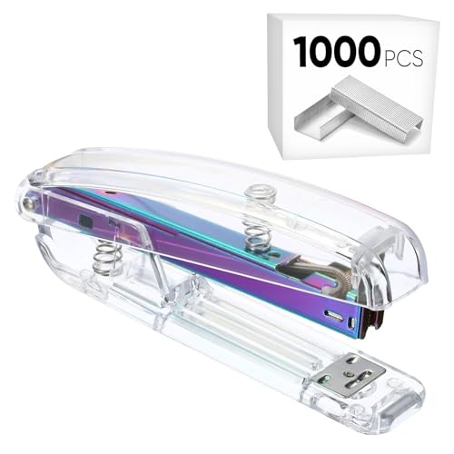 Schreibtischhefter mit 1000 Heftklammern 24/6, transparent, transparent, langlebig, Acryl, modische Form, für Büro, Zuhause, Schule – bunt Schreibtischhefter mit 1000 Heftklammern 24/6, transparent, transparent, langlebig, Acryl, modische Form, für Büro, Zuhause, Schule – bunt von SINORS
