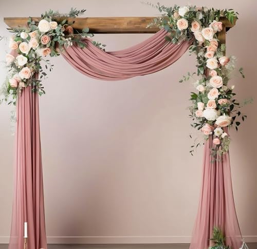 Chiffon-Hochzeitsbogen-Drapierstoff, durchscheinender Stoff zum Drapieren, Mauve, 73,7 cm x 6,8 m, Laubenhintergrund, Vorhänge für Jahrestag, Verlobung, Brautparty, Events, Girlande Chiffon-Hochzeitsbogen-Drapierstoff, durchscheinender Stoff zum Drapieren, Mauve, 73,7 cm x 6,8 m, Laubenhintergrund, Vorhänge für Jahrestag, Verlobung, Brautparty, Events, Girlande von SINSSOWL