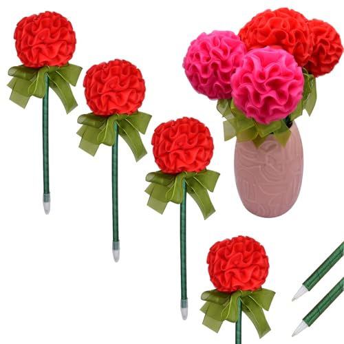 12 Stück kreative künstliche Blumen Kugelschreiber Neuheit Blume Stifte schwarze Tinte Stift für Valentinstag Hochzeit Dekorationen Büro Schulbedarf Rot von SIPLIV