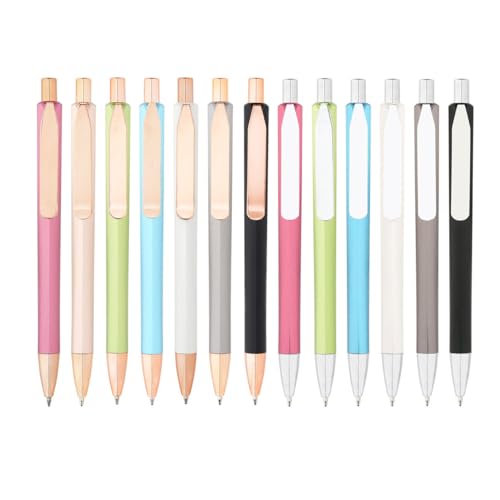 13 Stück Kugelschreiber Metallic Retractable Click Ball Pens with Black Ink, Rose Gold & Silver Pens Smooth Writing Pens for School Office Gift von SIPLIV