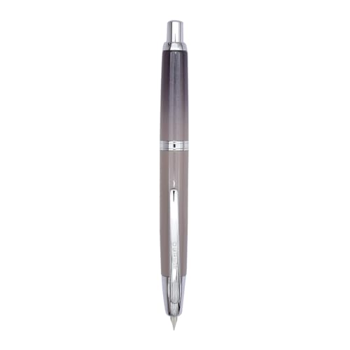 Jinhao 10 Press Füllfederhalter, einziehbarer Metall-Füllfederhalter, feine Feder (0,5 mm), mit Tintenkonverter, Farbverlauf, Grau von SIPLIV