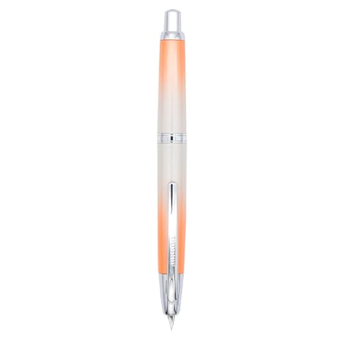 Jinhao 10 Press Füllfederhalter, einziehbarer Metall-Füllfederhalter, feine Feder (0,5 mm), mit Tintenkonverter, Farbverlauf, Orange von SIPLIV