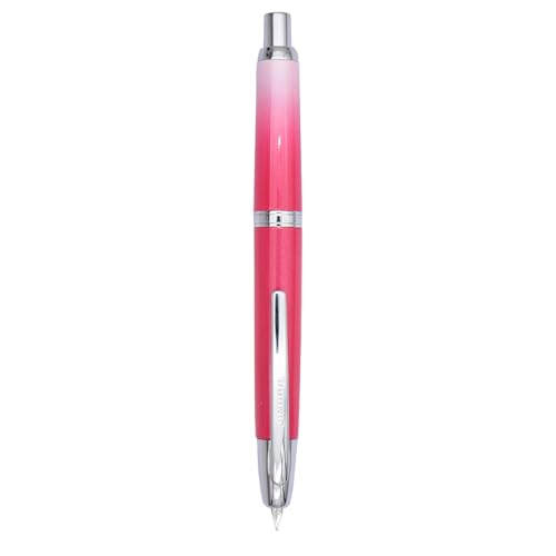 Jinhao 10 Press Füllfederhalter, einziehbarer Metall-Füllfederhalter, feine Feder (0,5 mm), mit Tintenkonverter, Farbverlauf, Rot von SIPLIV