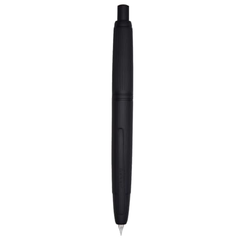 Jinhao 10 Press Füllfederhalter, einziehbarer Metall-Füllfederhalter, feine Feder (0,5 mm), mit Tintenkonverter, Schwarz gestreift von SIPLIV
