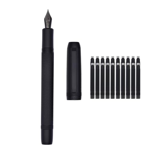 Jinhao 92 Stripes Füllfederhalter Feine Feder, Vollmetallstift mit Tintenkonverter und 20 schwarzen Tintenpatronen, Schwarz Jinhao 92 Stripes Füllfederhalter Feine Feder, Vollmetallstift mit Tintenkonverter und 20 schwarzen Tintenpatronen, Schwarz von SIPLIV