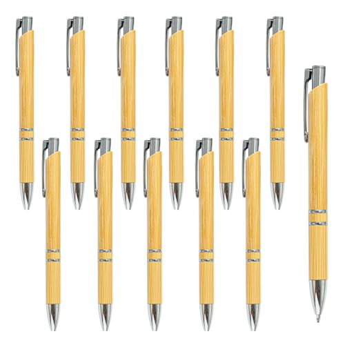 SIPLIV 24 Stück Bambus Kugelschreiber Einziehbare Click Ball Stifte mit schwarzer Tinte, Holz Bambus Stift Glattes Schreiben Stifte für Schule Büro, Stil A SIPLIV 24 Stück Bambus Kugelschreiber Einziehbare Click Ball Stifte mit schwarzer Tinte, Holz Bambus Stift Glattes Schreiben Stifte für Schule Büro, Stil A von SIPLIV