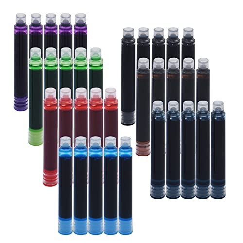 SIPLIV 35 Stück Hongdian-Tintenpatronen, 3,4 mm Bohrungsdurchmesser, Füllfederhalter, Kalligraphiestift, Nachfüllpatronen, 7 Farben SIPLIV 35 Stück Hongdian-Tintenpatronen, 3,4 mm Bohrungsdurchmesser, Füllfederhalter, Kalligraphiestift, Nachfüllpatronen, 7 Farben von SIPLIV