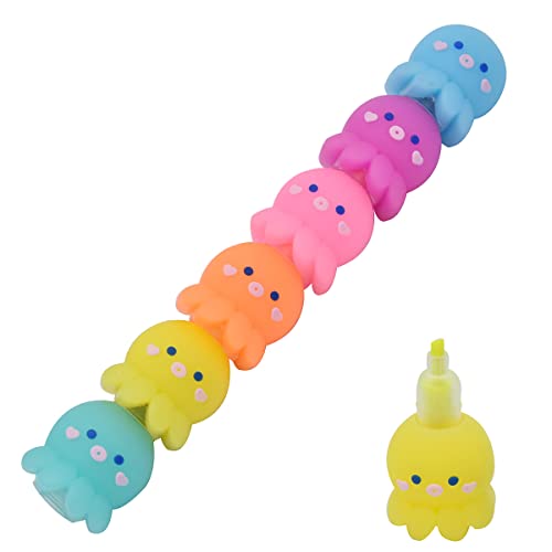 SIPLIV 5 Stück bunte Textmarker, Oktopus-Form, stapelbar, Mini-Pastell-Textmarker-Set, niedliche Marker für Kinder, Studenten, Schreiben, Graffiti, Schulbedarf – Octopus SIPLIV 5 Stück bunte Textmarker, Oktopus-Form, stapelbar, Mini-Pastell-Textmarker-Set, niedliche Marker für Kinder, Studenten, Schreiben, Graffiti, Schulbedarf – Octopus von SIPLIV