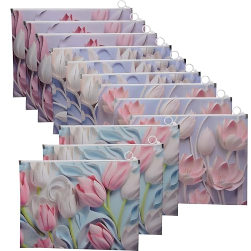 SIPLIV Dokumentenmappe mit Blumenmuster, Kunststoff, Reißverschluss, Dokumenten-Organizer, erweiterbare Dateiordner, Brief-A4-Größe, Tulpe B, 12 Stück SIPLIV Dokumentenmappe mit Blumenmuster, Kunststoff, Reißverschluss, Dokumenten-Organizer, erweiterbare Dateiordner, Brief-A4-Größe, Tulpe B, 12 Stück von SIPLIV