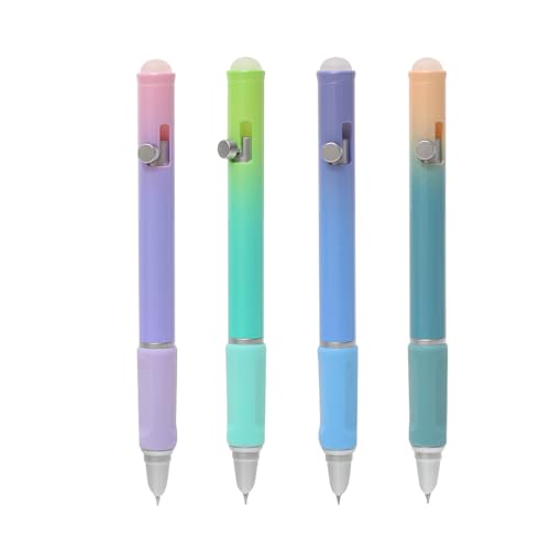 SIPLIV Druck-Füllfederhalter, einziehbarer Metall-Füllfederhalter, extra feine Feder (0,38 mm) mit Tintenkonverter, fluoreszierende Farbe, 4 Stück von SIPLIV