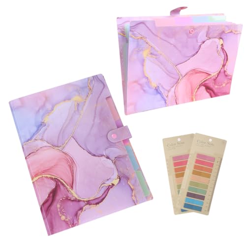SIPLIV Fächermappe aus Kunststoff mit 5 Fächern, A4-Größe, Akkordeon-Aktenordner mit Etiketten, rosa Marmor, 2 Stück SIPLIV Fächermappe aus Kunststoff mit 5 Fächern, A4-Größe, Akkordeon-Aktenordner mit Etiketten, rosa Marmor, 2 Stück von SIPLIV