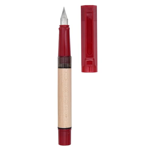 SIPLIV Jinhao 62 Füllfederhalter aus Holz, feine Spitze, Tintenstift mit Tintenkonverter, für Schule, Büro, glattes Schreiben, Rot von SIPLIV