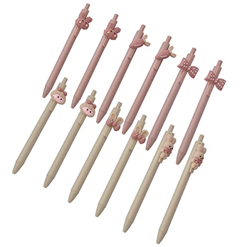 SIPLIV Kreativer Gel-Tintenroller, Kugelschreiber, flüssig, schwarz, 0,5 mm, Gel-Tinte, für Mädchen und Frauen, Büro, Schulbedarf, Rosa, 12 Stück von SIPLIV
