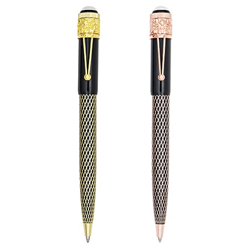 SIPLIV Set von 2 Kugelschreibern mit Spinnenmotiv, eingelegte Perlen, ausgefallene Kugelschreiber-Set, einziehbarer Kugelschreiber, schwarze Tinte, Schreibwaren, Bürobedarf – Gold + Roségold SIPLIV Set von 2 Kugelschreibern mit Spinnenmotiv, eingelegte Perlen, ausgefallene Kugelschreiber-Set, einziehbarer Kugelschreiber, schwarze Tinte, Schreibwaren, Bürobedarf – Gold + Roségold von SIPLIV