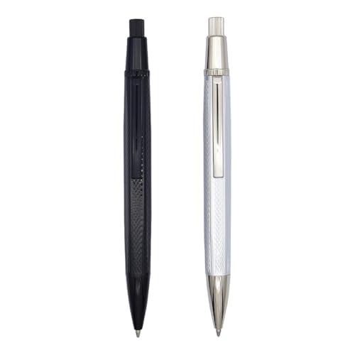 SIPLIV Stripes Kugelschreiber Set Elegant Business Stift Schreibstifte Blaue Tinte Stifte Abschluss Geschenk Stift, Schwarz + Silber von SIPLIV