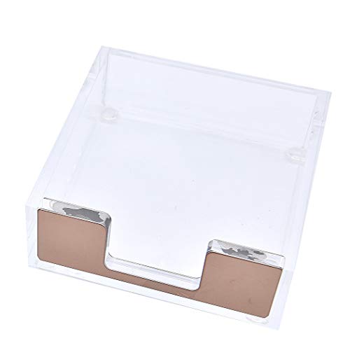 SIPLIV Transparenter Acryl-Halter für Haftnotizen, Notizzettelspender, Notizblock, Notizblock, Aufbewahrungsbox, Visitenkartenspender, Schreibwaren für Büro, Zuhause, Schule, Gold von SIPLIV
