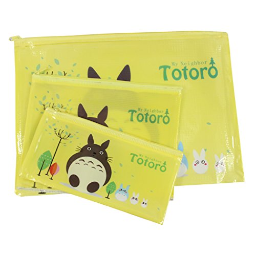 Sipliv Mesh Dokumententasche Zip-Datei Tasche Aufbewahrungstasche für Kosmetik-Büros liefert Reise-Accessoires, 6 Stück 3 Größen (A4, A5, A6), mein Nachbar Totoro von SIPLIV
