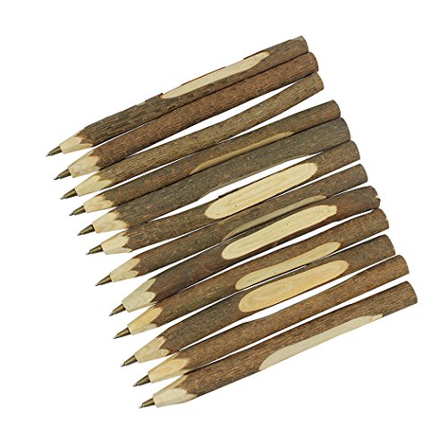 SIPLIV handgemachte hölzerne Kugelschreiber kreative ursprüngliche ökologische Holz Stift langen Stil (ca. 6,7 Zoll, 17 cm) - 12 Stück von SIPLIV