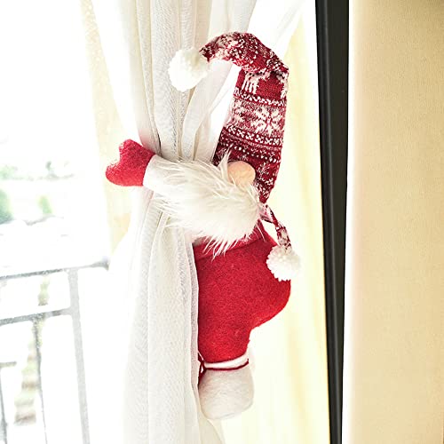 Vorhang Raffhalter Weihnachtsmann Raffhalter Kreative Niedlich Puppen Vorhangschnalle Weihnachten Heimdekoration Vorhanghalter für Schlafzimmer Wohnzimmer Fensterdekoration von SIQITECH