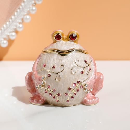 SIQIZHOU Handbemalte, emaillierte Schmuckschatulle im Frosch-Stil, dekoratives Schmuckkästchen, einzigartiges Geschenk für die Familie von SIQIZHOU