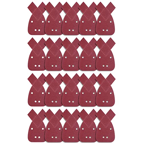 SIQUK 20 Stück Mouse Schleifpapier Maus Detail Schleifblätter Maus-Schleifpapier Klett Schleifdreiecke Detail Schleifpads 4 Löcher Körnung 80 für Black und Decker Detail Palm Sander von SIQUK