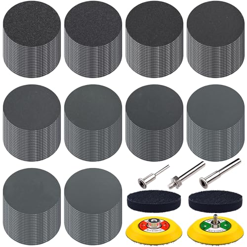 SIQUK 200 Stück Schleifscheiben Klett 75mm Nasse Trockene Schleifpapier Schleifpads Körnung 180-5000 Schleifblätter Sandpapier Rund für Auto Polieren Holz Metall von SIQUK