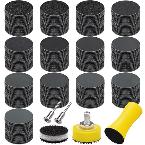 SIQUK 260 Stück Schleifscheiben Klett 25mm mit 1/8 Zoll Schaft Nasse Trockene Schleifpapier Runde Schleifpads Körnung 60-5000 Sandpapier für Auto Polieren Holz Metall von SIQUK