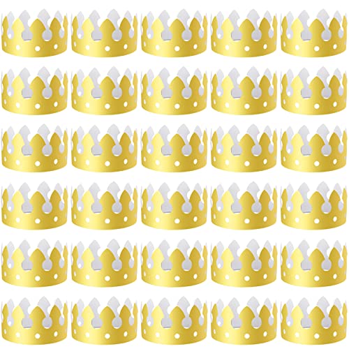 SIQUK 27 Stück Gold Papier Kronen Party König Krone Papier Hüte Papier König Kronen für Party und Feier von SIQUK