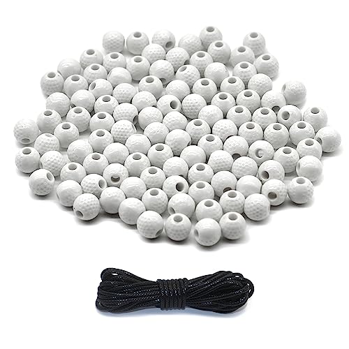 120 Stück Golfball-Perlen Acryl Sportperlen mit großem Loch und 4,37 Meter gewachste Schnur für Armbänder, Halsketten, Ohrringe, Haargummis, Schlüsselanhänger, Basteln 120 Stück Golfball-Perlen Acryl Sportperlen mit großem Loch und 4,37 Meter gewachste Schnur für Armbänder, Halsketten, Ohrringe, Haargummis, Schlüsselanhänger, Basteln von SIQYUWM