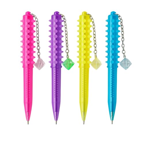 2 Stück Punky-Kugelschreiber, 15 cm, blaue Tinte, mit bunten Noppen, zufällige Farbe 2 Stück Punky-Kugelschreiber, 15 cm, blaue Tinte, mit bunten Noppen, zufällige Farbe von SIROCO