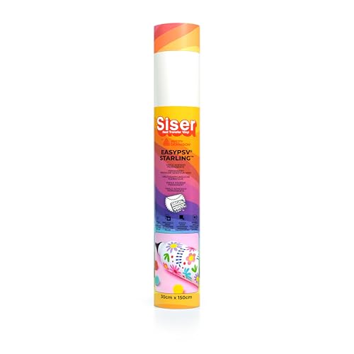 Siser EasyPSV Starling - Weiß Matt 150 x 30 cm Permanent klebendes Vinyl, zur Personalisierung von Objekten und harten Oberflächen, Cutter Plotter kompatibel, spülmaschinenfest von SISER