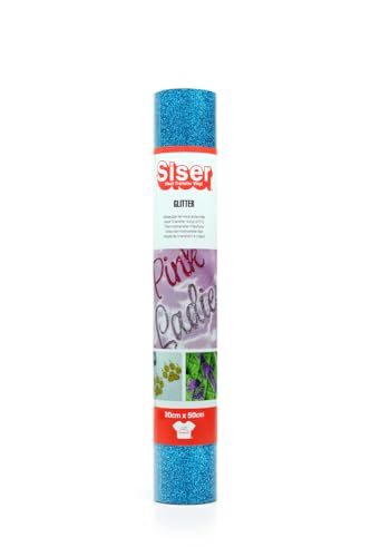 SISER 1FGLITT-AQ-3050 Thermotransfer-Vinyl, Glitter Aqua, 50 x 30 cm von SISER