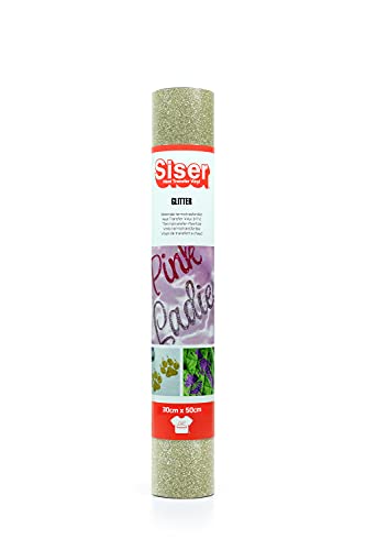 SISER 1FGLITT-KG-3050 Thermotransfer-Vinyl, 14-k Gold Glitter, 50 x 30 cm von SISER