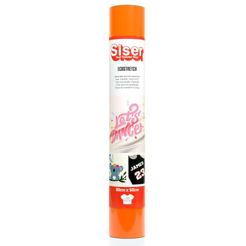 SISER EcoStretch Orange, 30 cm x 0,5 m, Transfer-Vinyl zum Aufbügeln, zum Aufbügeln, zur Personalisierung von Sportbekleidung, Bastelzubehör SISER EcoStretch Orange, 30 cm x 0,5 m, Transfer-Vinyl zum Aufbügeln, zum Aufbügeln, zur Personalisierung von Sportbekleidung, Bastelzubehör von SISER