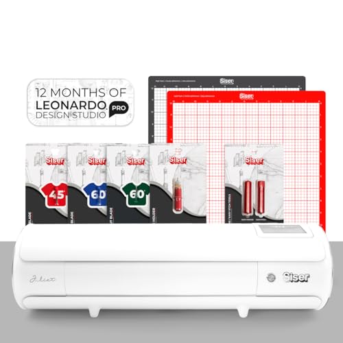 SISER Juliet® Basis Paket – Schneideplotter mit Klingen, Anderen Werkzeugen, Schneidematte und einem Leonardo™ Pro ABO inklusive – Zum Schneiden von Thermovinyl, und Anderen Materialien von SISER