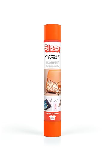 Siser® EasyWeed® Extra Neon Orange, 30 cm x 0,5 m, Transfervinyl zum individuellen Gestalten von Nylon, Leder, behandelten Stoffen von SISER