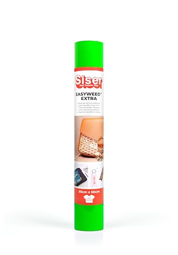 Siser® EasyWeed® Extra Neongrün, 30 cm x 0,5 m, Transfervinyl zum individuellen Gestalten von Nylon, Leder, behandelten Stoffen von SISER