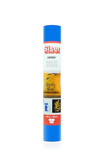Siser® EasyWeed® Fluo blau, 30cm x 1m, thermo-transferierbare Flexfolie zur Personalisierung von Stoffen, kreative Hobbys, zertifiziert nach VeganOk und Öko-Tex Standard 100 Klasse I von SISER