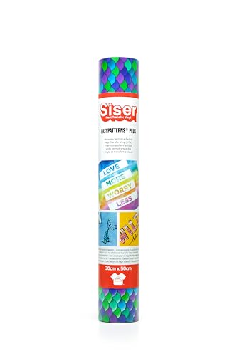 Siser® Easypatterns Plus Lucky Rainbow, 30 cm x 0,5 m, Vinyl zum Aufbügeln, zum Aufbügeln für Kleidung, Zubehör und Heimtextilien, Material für kreative Hobbys von SISER