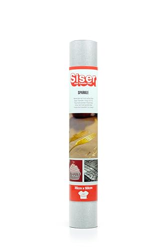 Siser® Twinkle Silver, 30 cm x 0,5 m, Vinyl, zum Aufbügeln, zum Aufbügeln, reflektierend, für die Personalisierung von Stoffen, Kleidung und Accessoires, kreative Hobbys, leicht zu schneiden von SISER