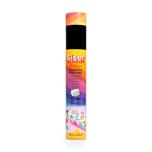 Siser EasyPSV Starling - 150 x 30 cm Schwarz glänzendes, permanent haftendes Vinyl, zur Personalisierung von Gegenständen und harten Oberflächen, Cutter-Plotter-kompatibel, spülmaschinenfest von SISER