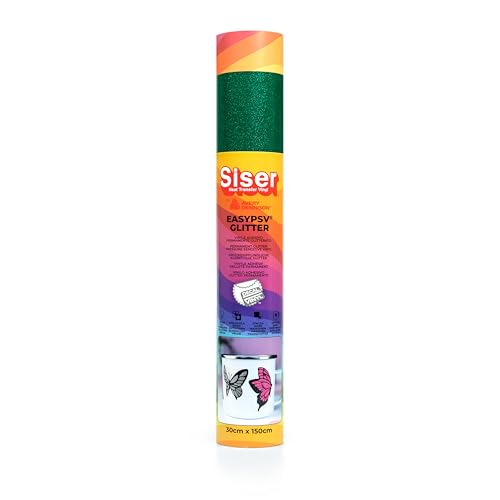 Siser EasyPSV Glitter - Emerald Envy Glitter Permanent selbstklebendes Vinyl 150 x 30 cm, für die individuelle Gestaltung von Objekten und harten Oberflächen, für Schneideplotter von SISER