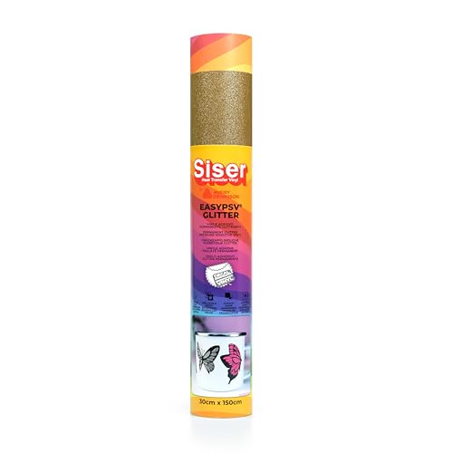 Siser EasyPSV Glitter - Thermotransfer - Vinyl Glitter Gold 150 x 30 cm, zur Personalisierung von Gegenständen und harten Oberflächen, für Schneideplottern Siser EasyPSV Glitter - Thermotransfer - Vinyl Glitter Gold 150 x 30 cm, zur Personalisierung von Gegenständen und harten Oberflächen, für Schneideplottern von SISER